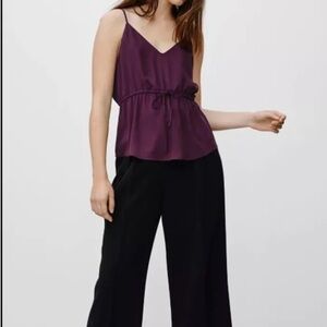 Aritzia Babaton Burgundy maroon Warren Camisole Tank blouse